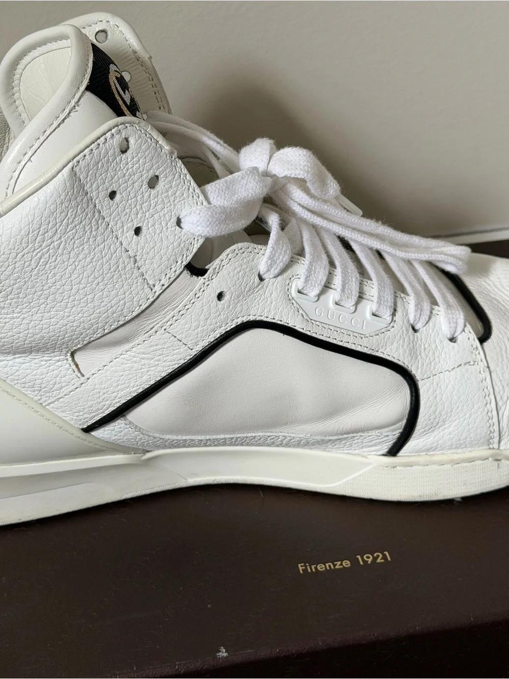 Gucci white leather